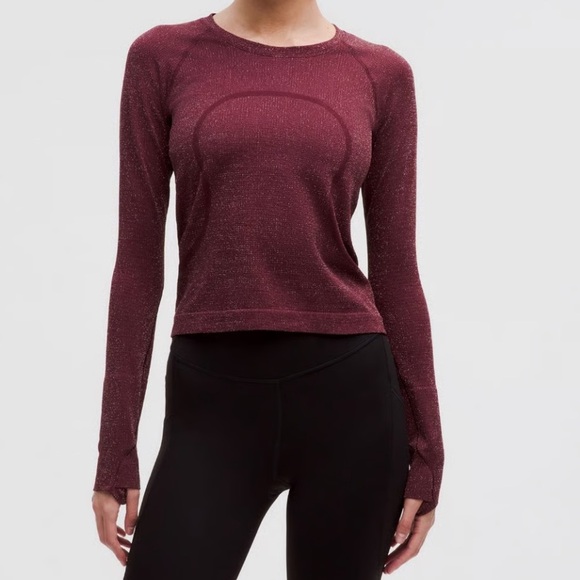 Lululemon Swiftly Tech Long-Sleeve Shirt 2.0  | purple sparkle | size 10 - Picture 1 of 7